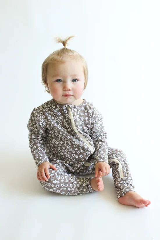 Tiny Button Apparel Infant Sleeper - Winter Floral - Mama + Fawn Co.-Apparel