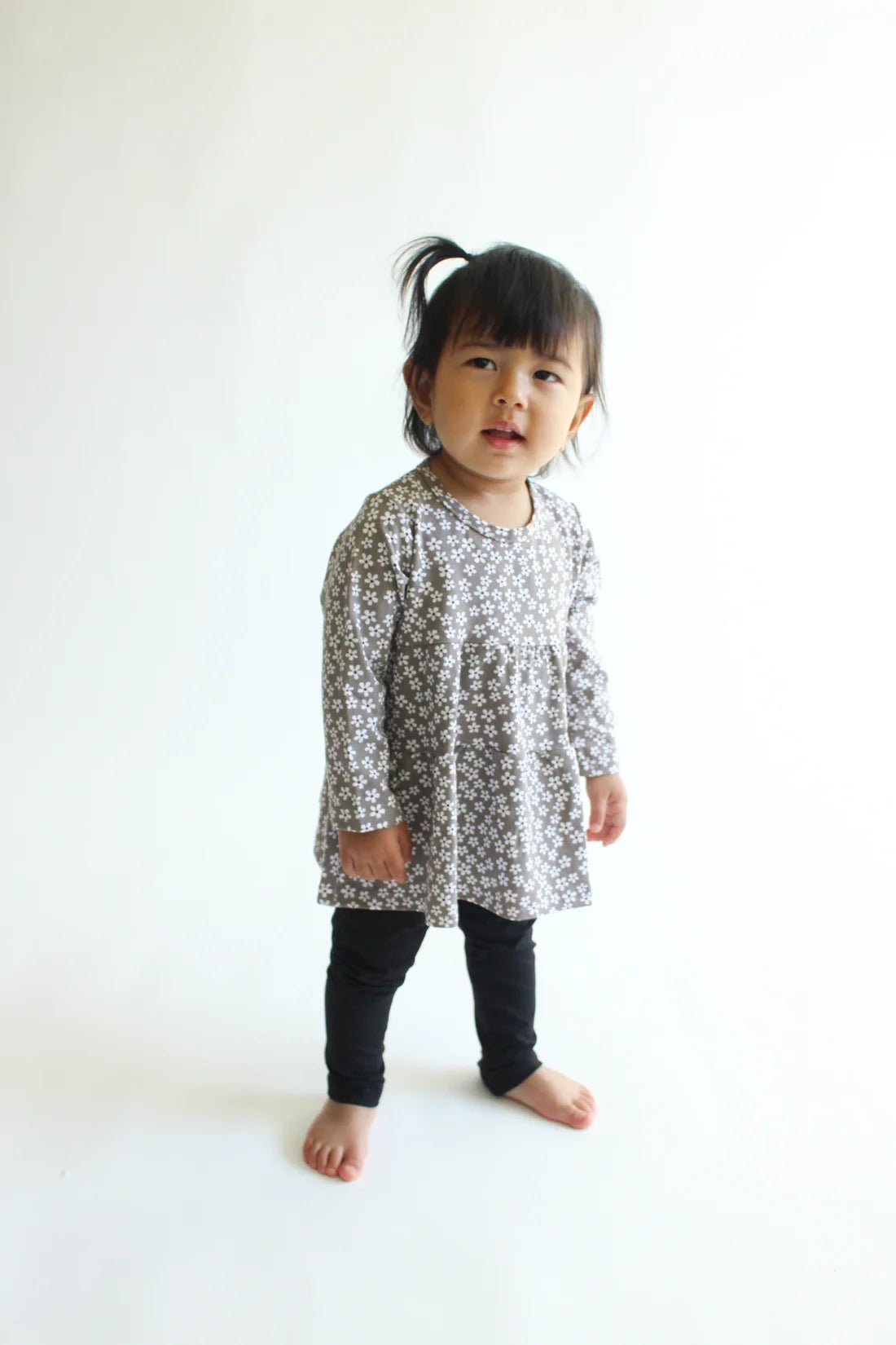 Tiny Button Apparel Layered Twirl Top - Winter Floral - Mama + Fawn Co.-Apparel